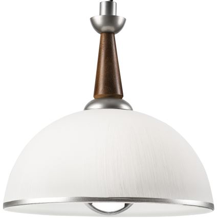 Телескопичен полилей CHIARA 1xE27/60W/230V сребрист/тъмнокафяв/бук