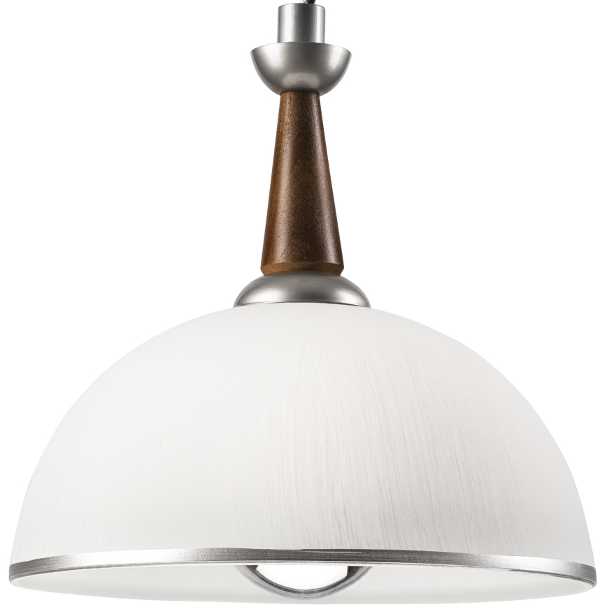 Телескопичен полилей CHIARA 1xE27/60W/230V сребрист/тъмнокафяв/бук