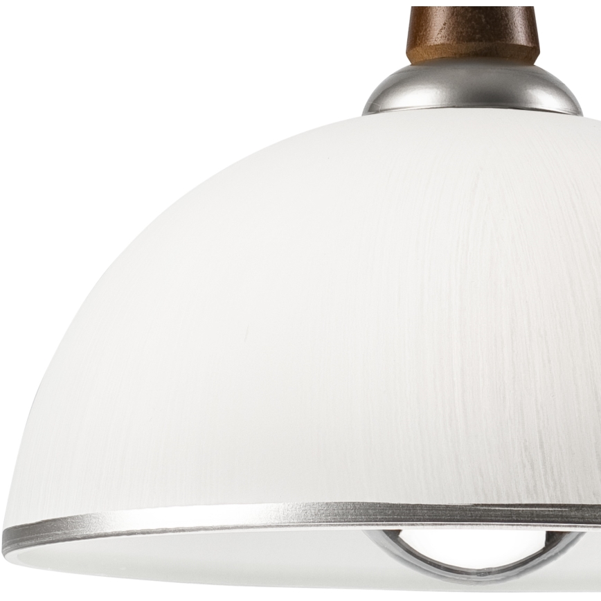 Телескопичен полилей CHIARA 1xE27/60W/230V сребрист/тъмнокафяв/бук