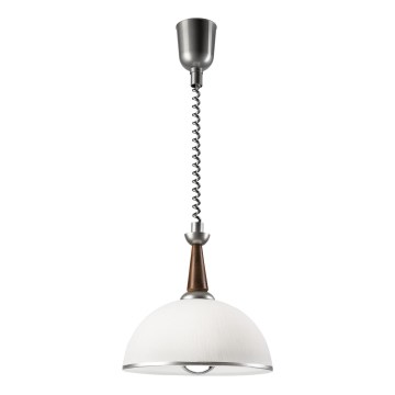 Телескопичен полилей CHIARA 1xE27/60W/230V сребрист/тъмнокафяв/бук