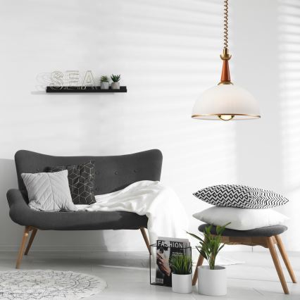 Телескопичен полилей CHIARA 1xE27/60W/230V тъмнокафяв/бук