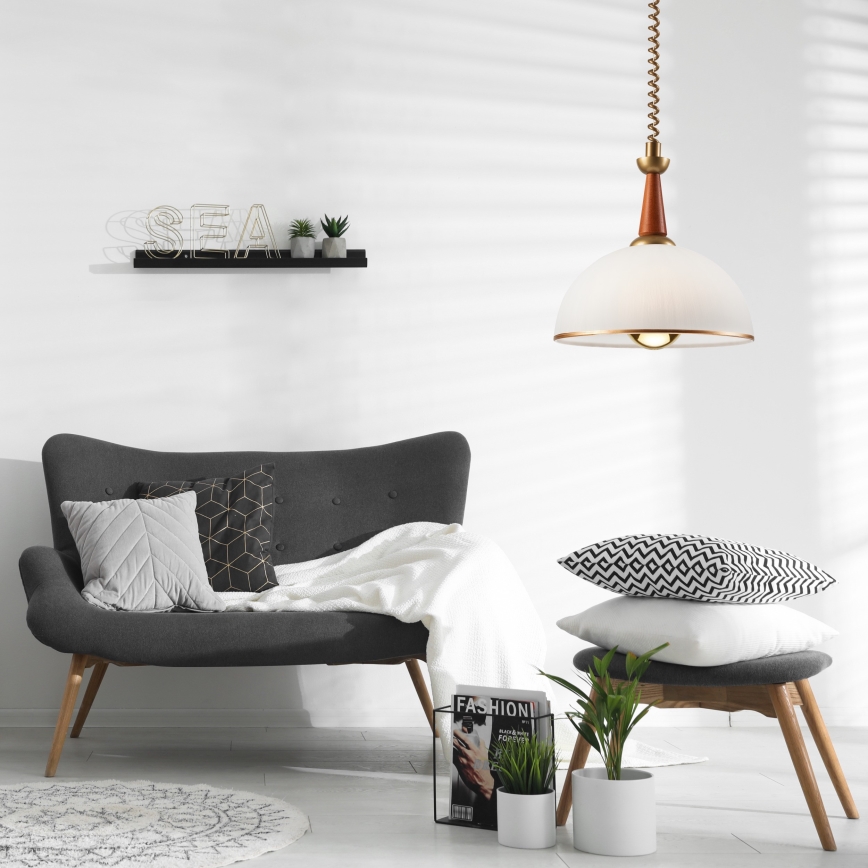 Телескопичен полилей CHIARA 1xE27/60W/230V тъмнокафяв/бук
