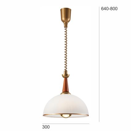 Телескопичен полилей CHIARA 1xE27/60W/230V тъмнокафяв/бук