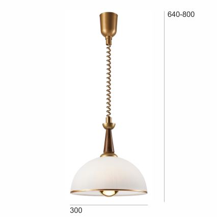 Телескопичен полилей CHIARA 1xE27/60W/230V кафяв/бук