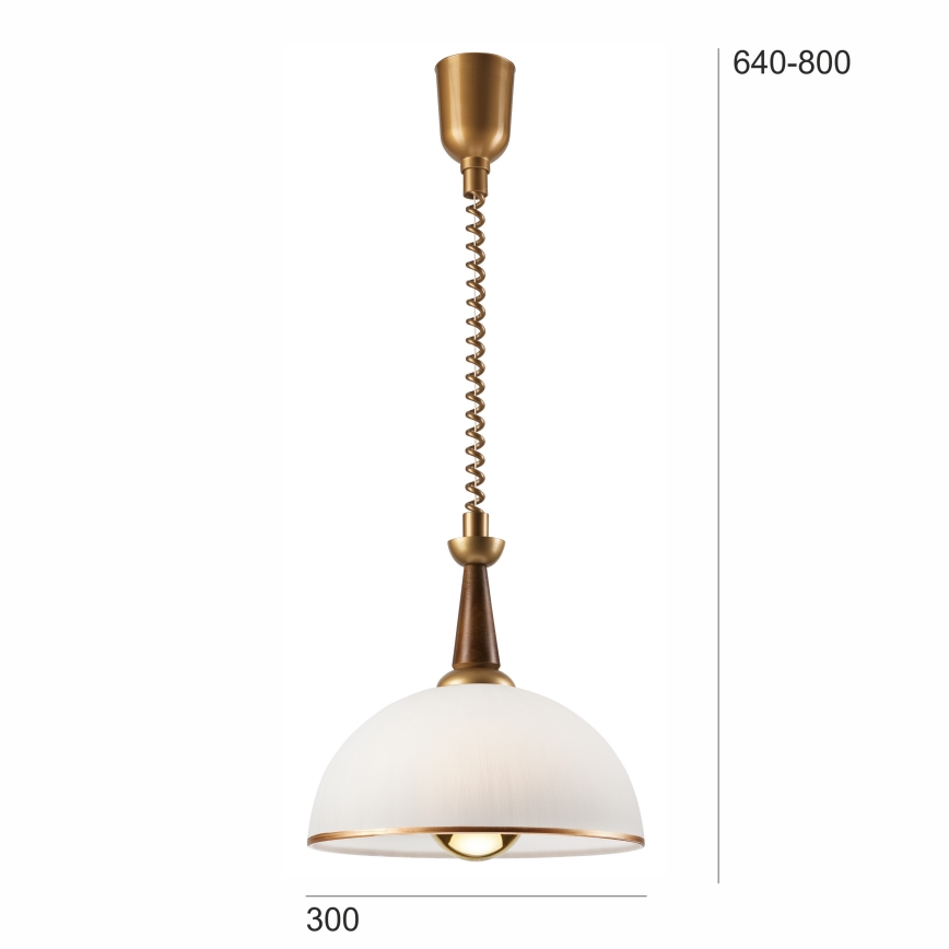 Телескопичен полилей CHIARA 1xE27/60W/230V кафяв/бук