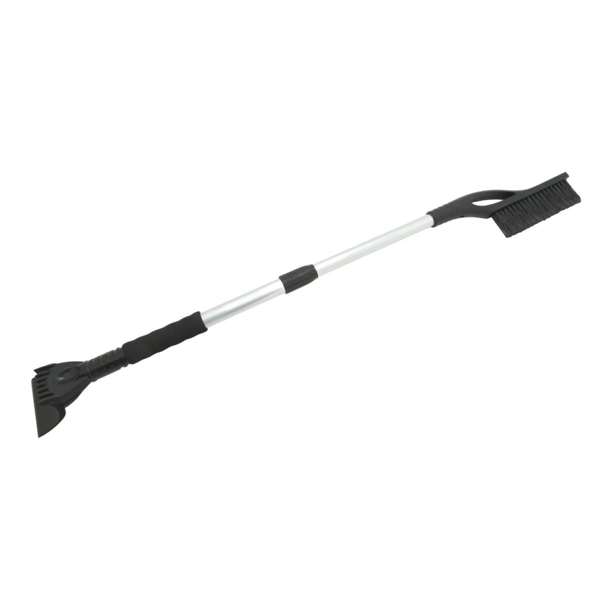 Телескопична стъргалка за кола с метла 100 см черна/сребриста