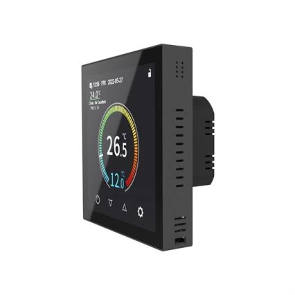 Термостат за вграждане 230 V, черен, с Wi‑Fi (Tuya)