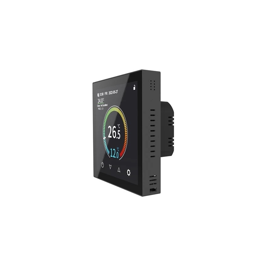 Термостат за вграждане 230 V, черен, с Wi‑Fi (Tuya)