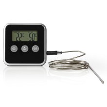 Термометър за месо с дисплей и таймер 0-250°C 1xAAA