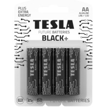 Tesla Batteries - 4 бр. Алкална батерия AA BLACK+ 1,5V