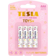 Tesla Batteries - 4 бр. Алкална батерия AAA TOYS+ 1,5V