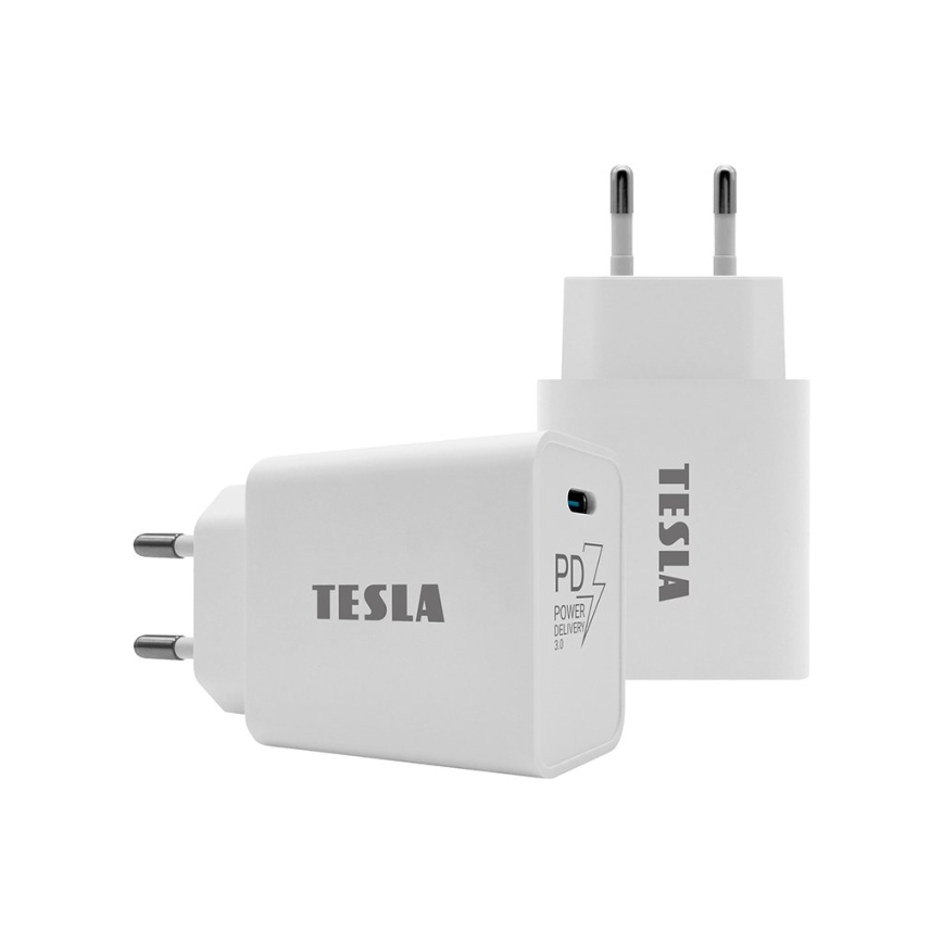 TESLA Electronics - Адаптер за бързо зареждане Power Delivery 20W бял