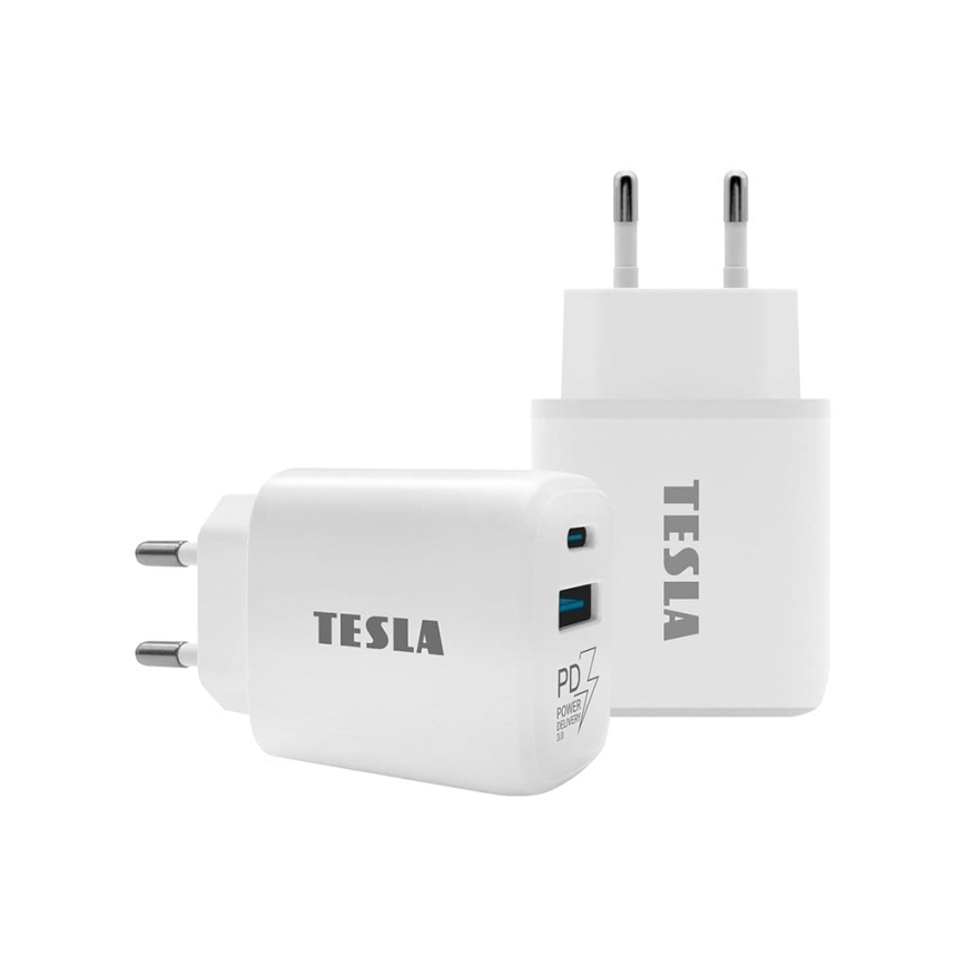 TESLA Electronics - Адаптер за бързо зареждане Power Delivery 25W бял