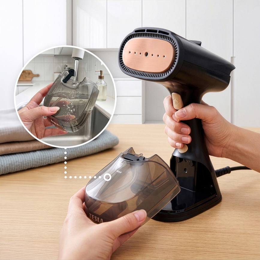 TESLA Electronics AeroGrip - Парна ютия за дрехи 2 в 1 1400W/230V