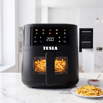 TESLA Electronics AirCook - Фритюрница с горещ въздух 4,4 л 1450 W/230 V черна