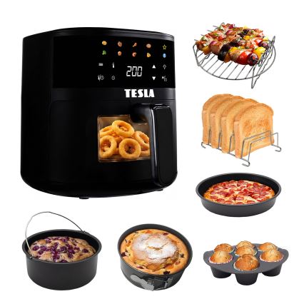 TESLA Electronics AirCook - Фритюрница с горещ въздух 4,4 л 1450 W/230 V черна