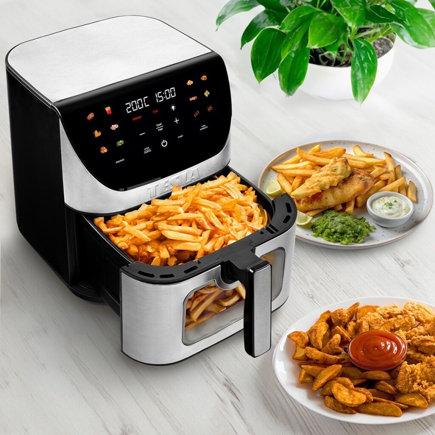 TESLA Electronics AirCook - Интелигентен многофункционален дигитален фритюрник с горещ въздух 9 l 1700W/230V Wi-Fi