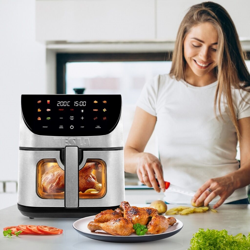 TESLA Electronics AirCook - Интелигентен многофункционален дигитален фритюрник с горещ въздух 9 l 1700W/230V Wi-Fi