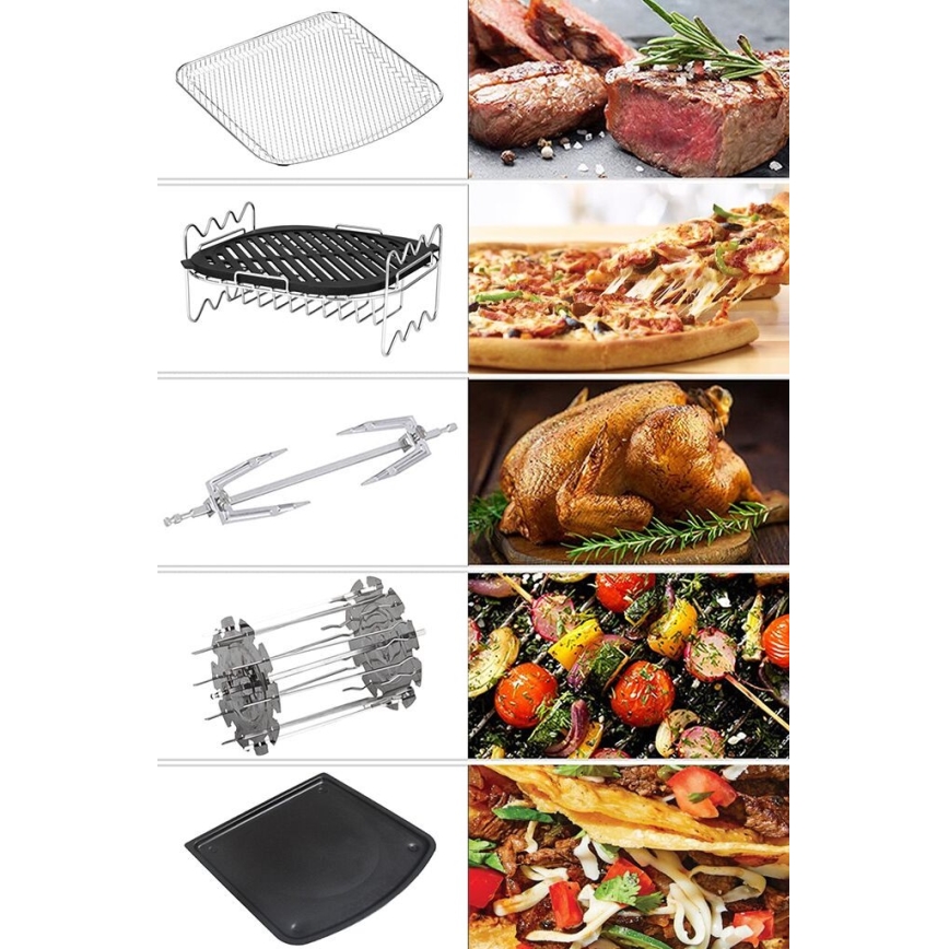 TESLA Electronics AirCook - Многофункционален дигитален фритюрник с горещ въздух 11 l 2000W/230V