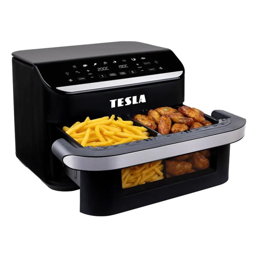 TESLA Electronics AirCook - Многофункционален двоен дигитален фритюрник с горещ въздух 10 l 2400W/230V