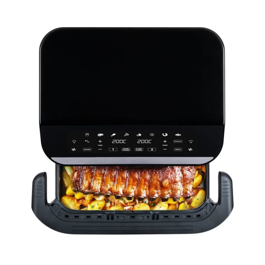 TESLA Electronics AirCook - Многофункционален двоен дигитален фритюрник с горещ въздух 10 l 2400W/230V