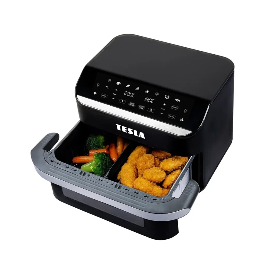 TESLA Electronics AirCook - Многофункционален двоен дигитален фритюрник с горещ въздух 10 l 2400W/230V