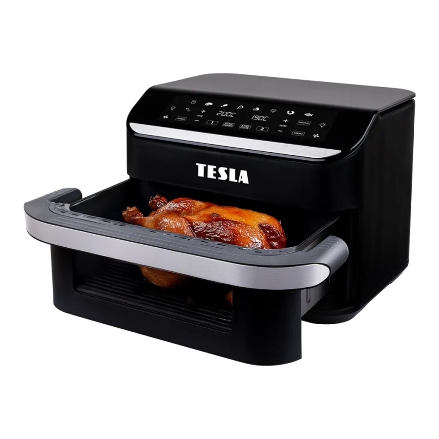 TESLA Electronics AirCook - Многофункционален двоен дигитален фритюрник с горещ въздух 10 l 2400W/230V