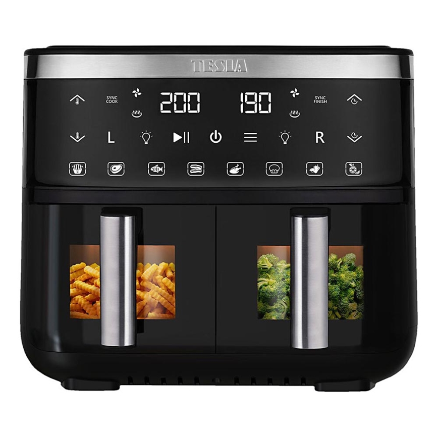 TESLA Electronics AirCook - Многофункционален двоен дигитален фритюрник с горещ въздух 7,6 l 2850W/230V
