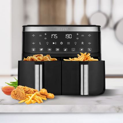 TESLA Electronics AirCook - Многофункционален двоен дигитален фритюрник с горещ въздух 7,6 l 2850W/230V