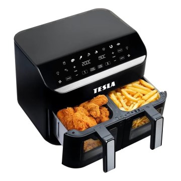 TESLA Electronics AirCook - Многофункционален двоен дигитален фритюрник с горещ въздух 9 l 2400W/230V