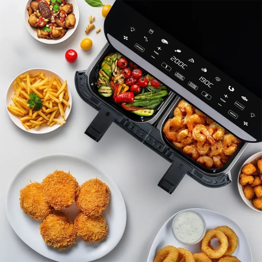 TESLA Electronics AirCook - Многофункционален двоен дигитален фритюрник с горещ въздух 9 l 2400W/230V