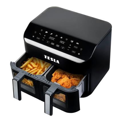 TESLA Electronics AirCook - Многофункционален двоен дигитален фритюрник с горещ въздух 9 l 2400W/230V