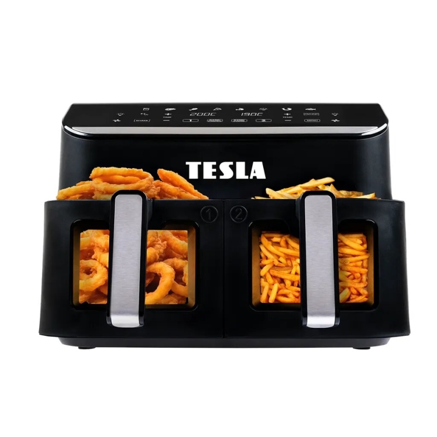 TESLA Electronics AirCook - Многофункционален двоен дигитален фритюрник с горещ въздух 9 l 2400W/230V