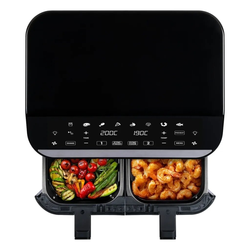 TESLA Electronics AirCook - Многофункционален двоен дигитален фритюрник с горещ въздух 9 l 2400W/230V