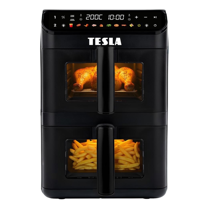 TESLA Electronics AirCook - Мултифункционална цифрова фритюрница с горещ въздух 11 л 2800W/230V черна