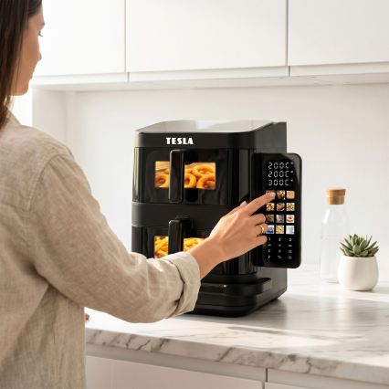 TESLA Electronics AirCook - Тризонова въздушна фритюрница 14,5 l 2800W/230V черна