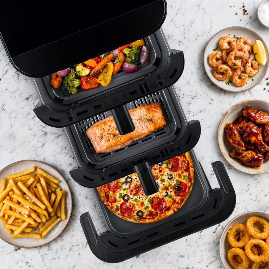 TESLA Electronics AirCook - Тризонова въздушна фритюрница 14,5 l 2800W/230V черна