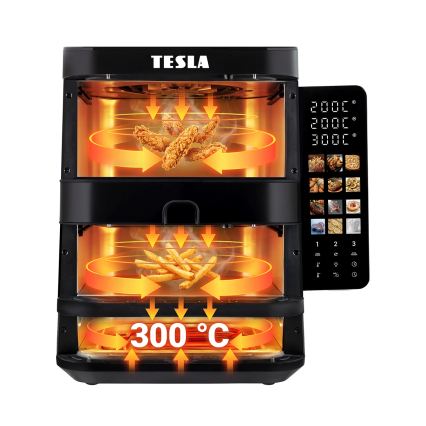 TESLA Electronics AirCook - Тризонова въздушна фритюрница 14,5 l 2800W/230V черна