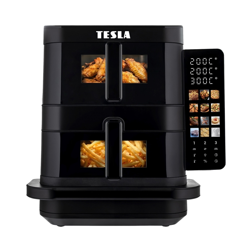 TESLA Electronics AirCook - Тризонова въздушна фритюрница 14,5 l 2800W/230V черна
