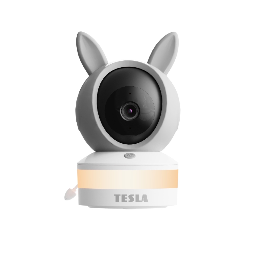 TESLA Electronics Bambino - Умна видеоняня 4 MP 2560p 5V Wi-Fi Tuya сива/бяла