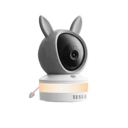 TESLA Electronics Bambino - Умна видеоняня 4 MP 2560p 5V Wi-Fi Tuya сива/бяла