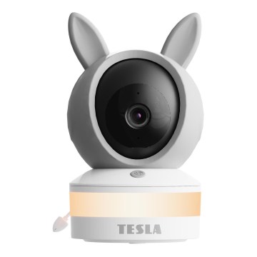 TESLA Electronics Bambino - Умна видеоняня 4 MP 2560p 5V Wi-Fi Tuya сива/бяла