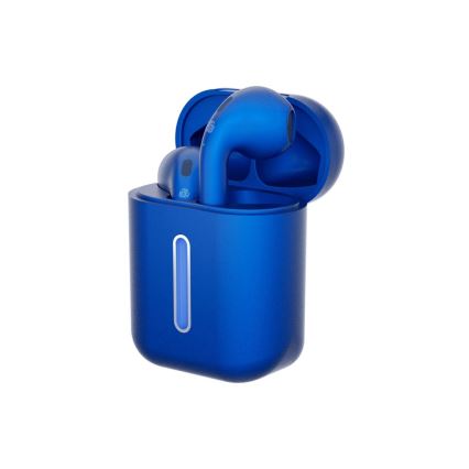 TESLA Electronics - Безжични слушалки 300 mAh + 2x 25 mAh IPX4 синьо