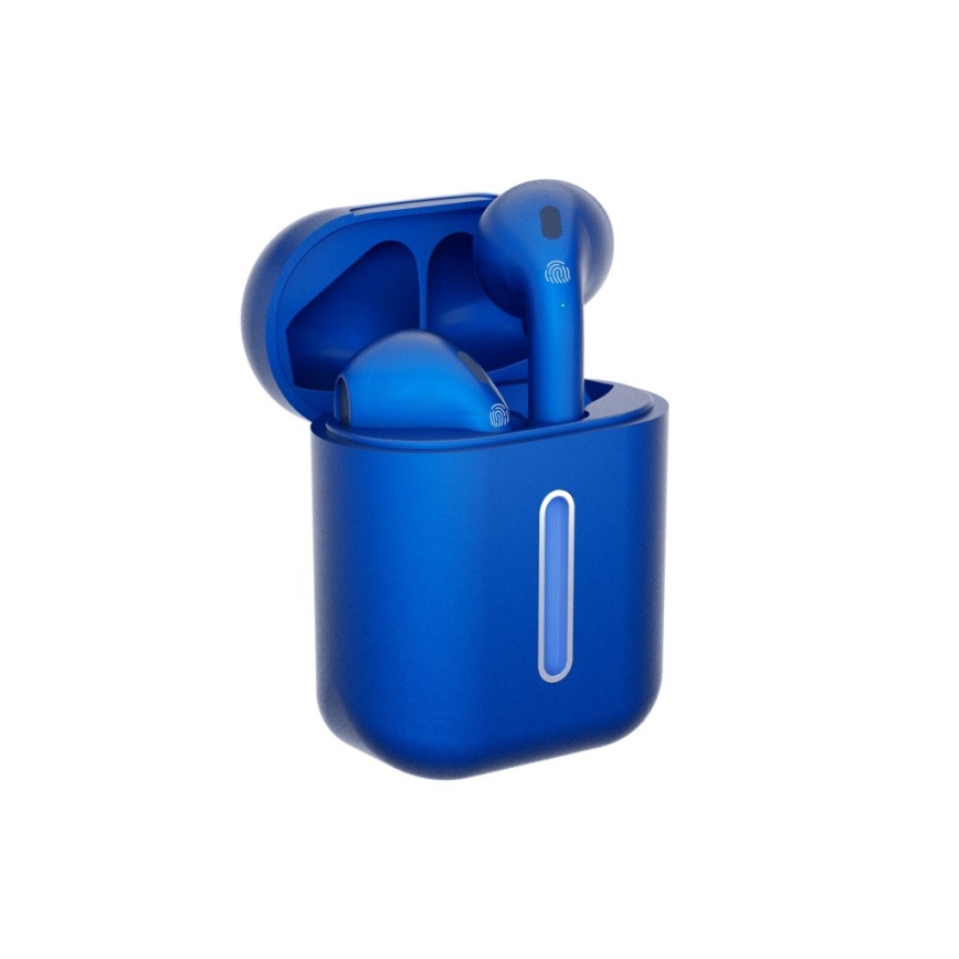 TESLA Electronics - Безжични слушалки 300 mAh + 2x 25 mAh IPX4 синьо