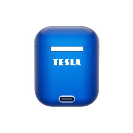 TESLA Electronics - Безжични слушалки 300 mAh + 2x 25 mAh IPX4 синьо