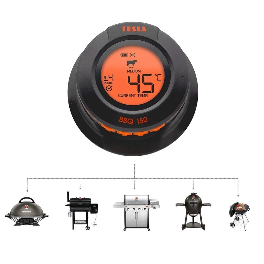 TESLA Electronics Cook - Дигитален термометър за месо със сонда 0-400 °C 2xAA IP65