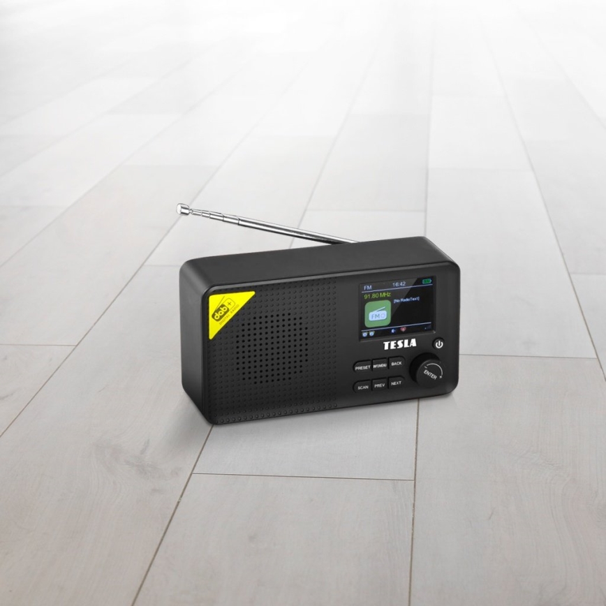 TESLA Electronics - Радио DAB+ FM 5W/4000 mAh черно