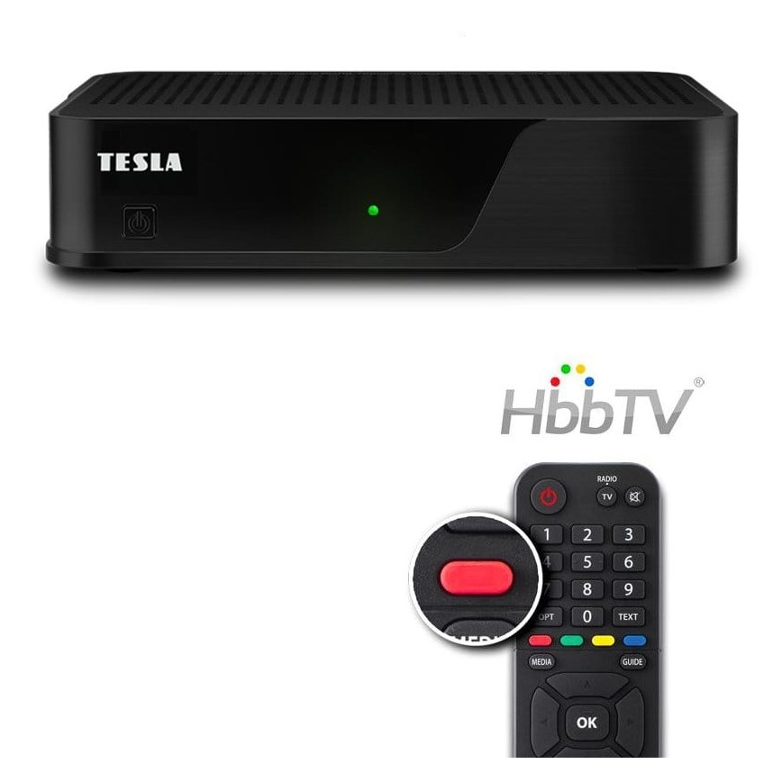 TESLA Electronics - DVB-T2 H.265 (HEVC) приемник с HbbTV, 12V + дистанционно управление