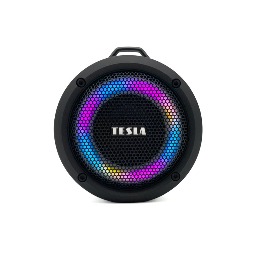 TESLA Electronics - LED RGB Безжична колонка 5W/1200 mAh/3,7V IPX7 сив