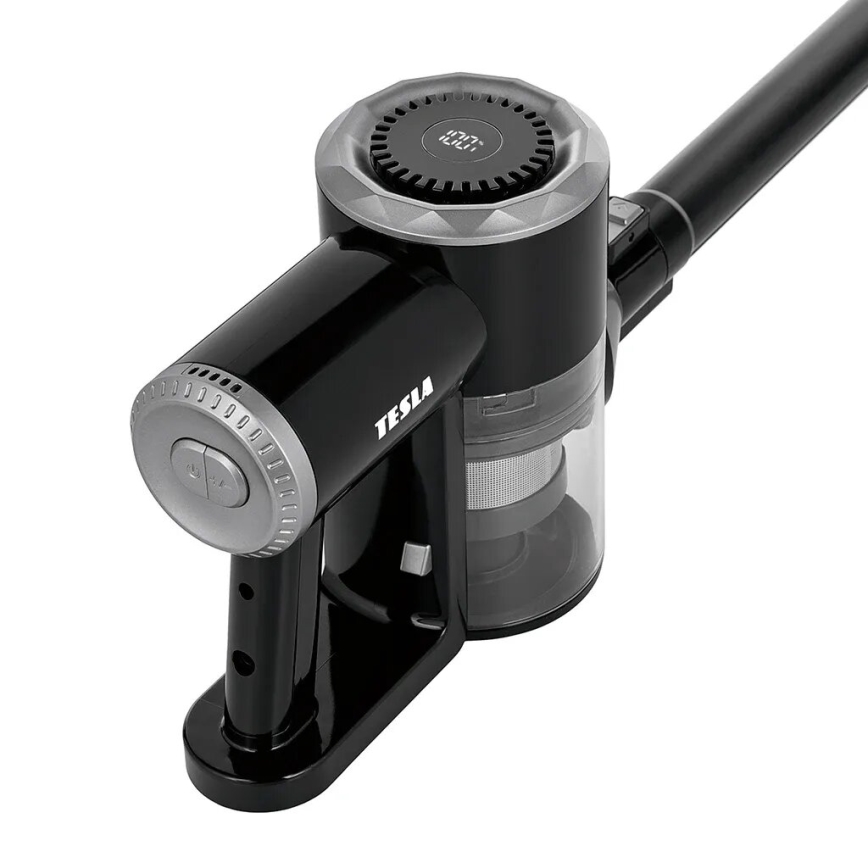 TESLA Electronics PureStar - Гъвкав безжичен прахосмукачка тип пръчка 2в1 150W/2200 mAh черен